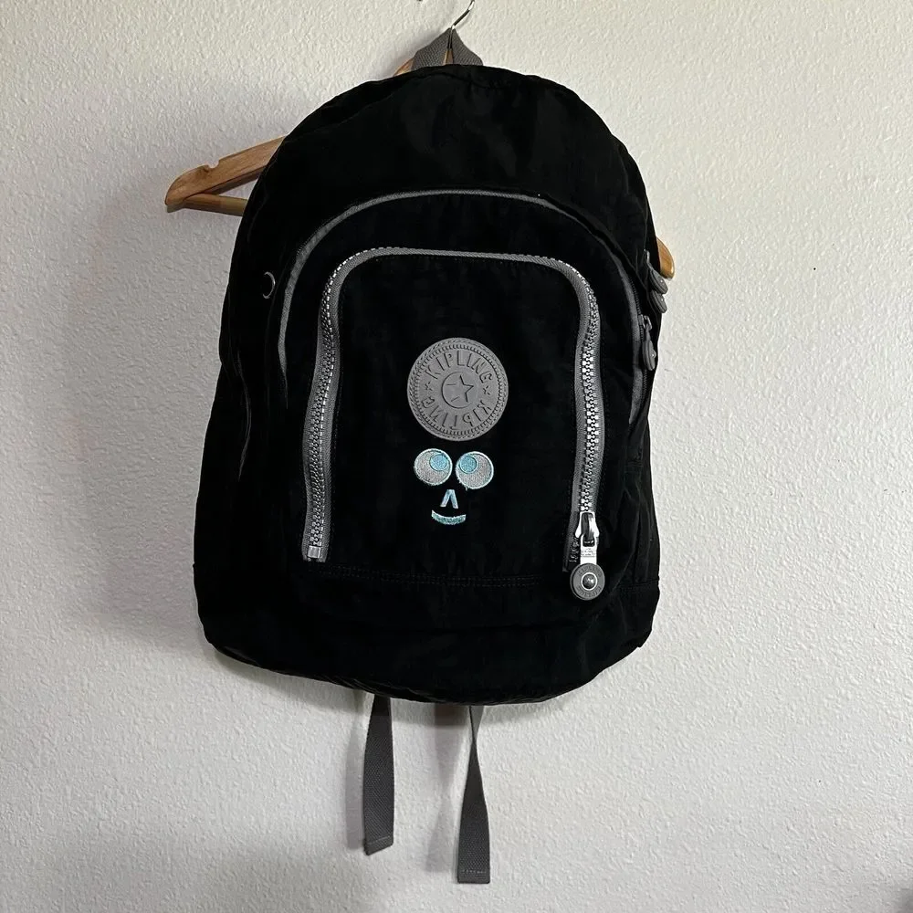 Kipling Hiker Expandable Backpack -Black Mint‎ Trim
